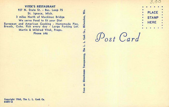 Blue Waters Restaurant (Viteks Restaurant) - Old Postcard Photo